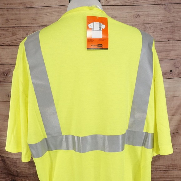 NWT CORNER STONES NEON YELLOW HIGH VISIBILITY SAFETY T-SHIRT SZ 3XL NEW! - Picture 5 of 8